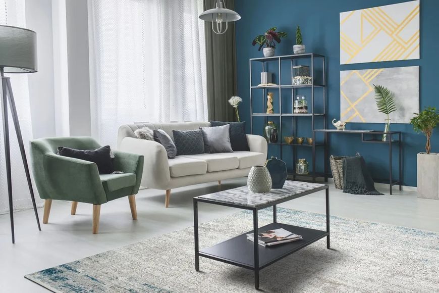 Килим бежево-синій Fresco FS 03 Beige Blue Розмір, см: 120*180 Туреччина 21446 фото